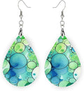 Teardrop Wood Earrings Light Weight Printed Image Dangle Jewelry, Fun and Funky Earrings