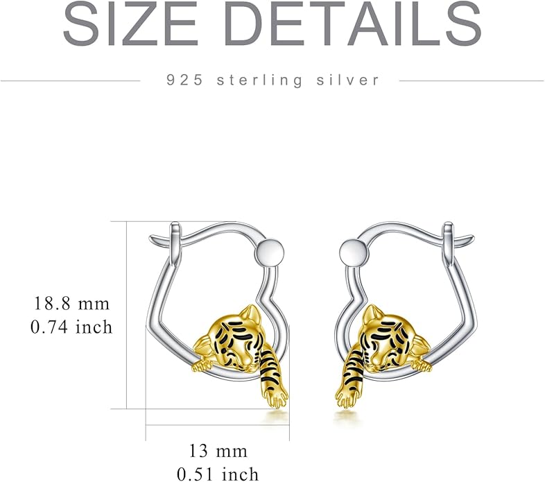 Hypoallergenic Earrings Rabbit Tiger Teddy Koala Puppy Panther Peacock Earrings Sterling Silver Animal Hug Hoop Earrings Jewelry Mothers Day Graduation Birthday Gifts for Women