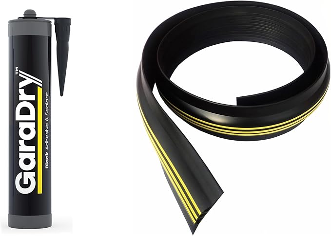 1” High Garage Door Threshold Seal Kit 10'3" Length | Flexible PVC | Complete by GaraDry