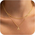 14K Gold Plated Initial Necklaces for Women Dainty Layered Letter Pendant Necklace Cute Choker Necklace Gift Trendy Stuff Personalized Jewelry Stack for Women Her