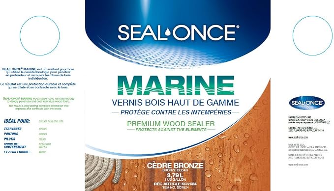 Seal-Once Marine Waterproof Wood Sealer and Stain, Bronze Cedar, 1 Gallon | - Image 8