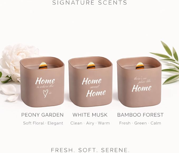 Set of 3 Premium Scented Soy Candles Gift Set | Home Collection – White Musk - Image 2