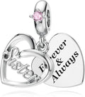 DALARAN Sister Mother Daughter Wife Charms for Bracelet Forever Always Love Charm for Birthday Christmas Sterling Silver Dangle Charm