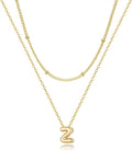 Valentines Day Gifts for Her - Bubble Letter Necklace Layered 14K Gold Plated Initial Necklaces for Women Dainty Cute Choker Pendant Stack Jewelry Fashion Accessories Teen Gift Trendy Stuff