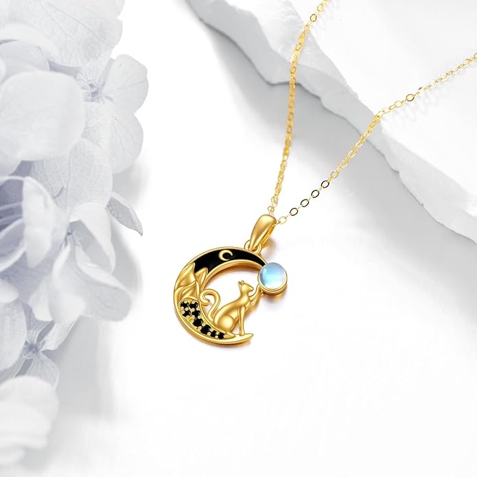 KECHO 14K Gold Animal Pendant Necklace - Dainty Zodiac & Pet Inspired Charm Necklace for Women - 16+1+1"