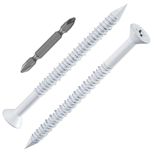 WenSilon 1/4" x3-1/4 White Concrete Screw Anchor White Flat Head by Wensilon