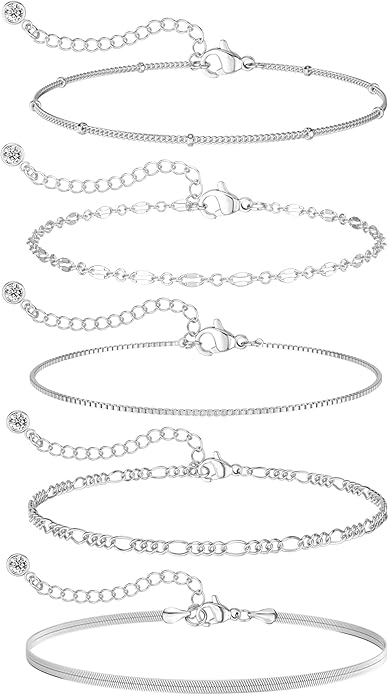MBW Gold Bracelets for Women Trendy, Dainty 14K Gold Plated Bracelet Stack Beaded Chain Bracelet Set Thin Small Cute Paperclip Bracelets Fashion Waterproof Jewelry Gift Gold Accessories for Women