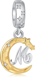 925 Sterling Silver Letter Charms fit Pandora Charms Bracelets fit Women Christmas Birthday Gift