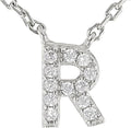 JTV Sterling Silver Initial Necklace for Women, 0.13 CTW White Cubic Zirconia Letter Pendant, Rhodium-Plated, Personalized Monogram Jewelry, Gift Box Included, 18”