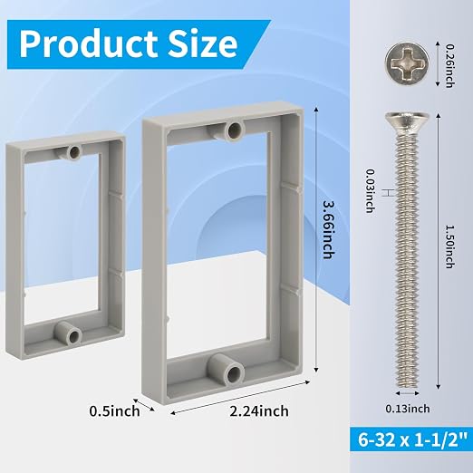 12PCS 1/2 Inch Single Gang Outlet Box Extender - Image 3