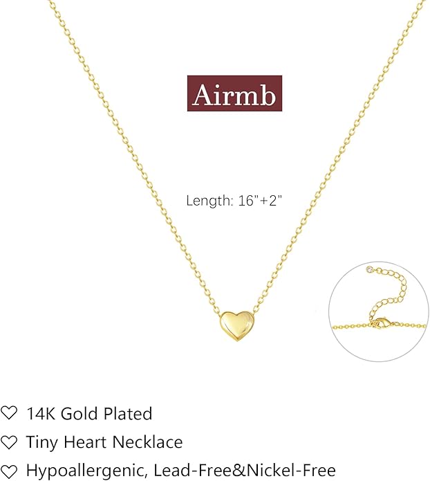 Cute Heart Necklace for Women Gold/Silver Plated Heart Pendant Choker Necklaces Tendy Love Heart Chain Necklace Dainty Gold/Silver Necklace Jewelry Gifts for Women