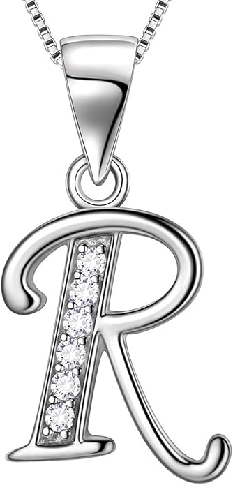 Aurora Tears Letter Necklace Initial 925 Sterling Silver Alphabet Pendant Crystal Name Gift Women Cubic Zirconia Jewelry