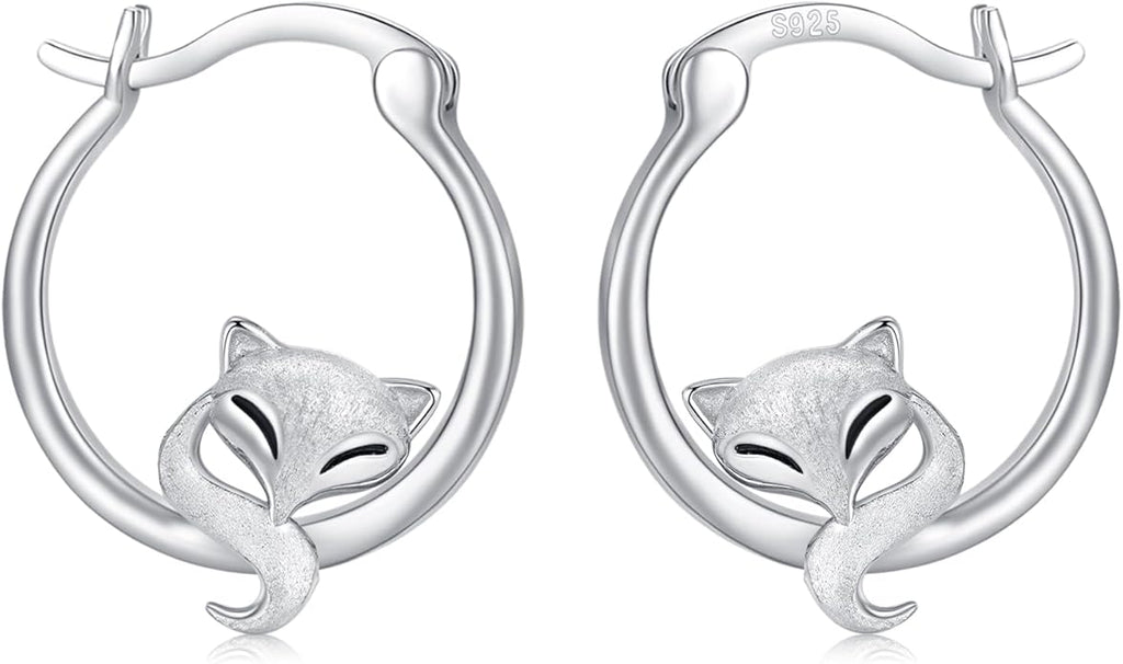 JUSTKIDSTOY Hypoallergenic Panda/Unicorn/Hummingbird/Dolphin Hoop Earrings for Women 925 Sterling Silver Animal Huggie Hoop Earrings Jewelry Gifts for Sensitive Ears
