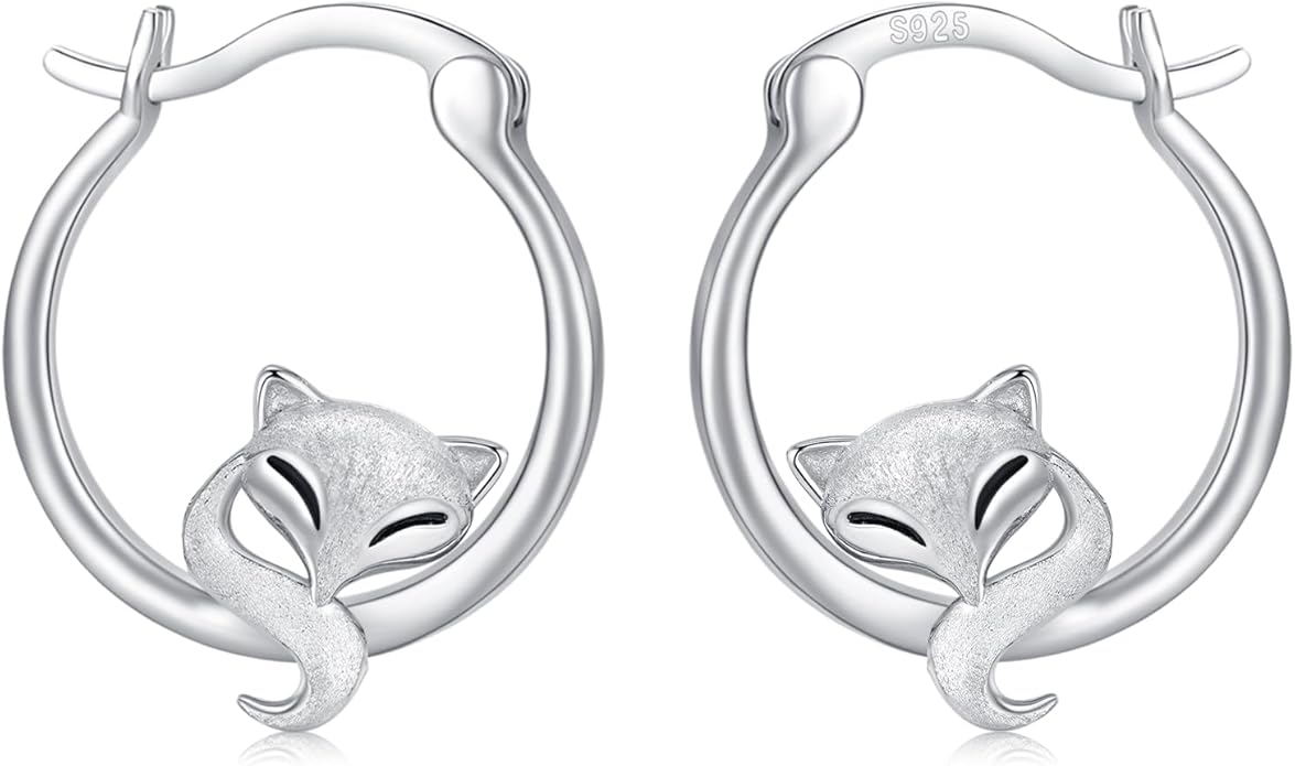 JUSTKIDSTOY Hypoallergenic Panda/Unicorn/Hummingbird/Dolphin Hoop Earrings for Women 925 Sterling Silver Animal Huggie Hoop Earrings Jewelry Gifts for Sensitive Ears