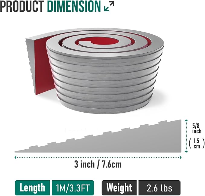 Threshold Ramps for Doorways Self-Adhesive Rubber Threshold Strip | 3000 lb - Image 2