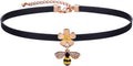 Yonhon Black Choker Necklace for Women,Gold/Siver Tone Choker Necklace with Elegant Pendantant