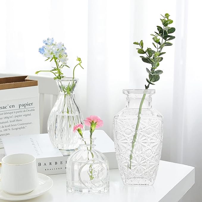Bud Vases- Set of 10 Small Flower Glass Vases - Image 4