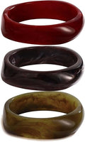 Chunky Resin Bracelet for Women Vintage Tortoiseshell Resin Bangle Bracelets Set Wide Acetate Wristband Acrylic Bracelet Statement Jewelry
