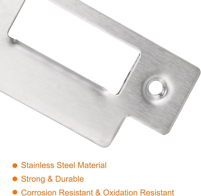 uxcell Door Strike Plate, 155mm x 35mm 201 Stainless Steel Latch Deadbolt - Image 4