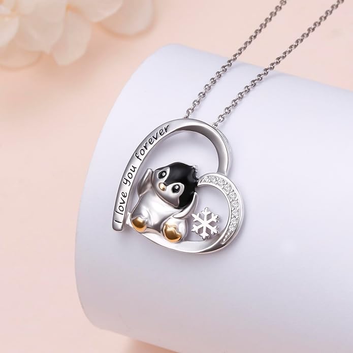 FLYOW 925 Sterling Silver Cute Animal Jewelry Hummingbird/Butterfly/Wolf/Corgi/Cat/Snake/Spider/Bat/Penguin/Bear/Opossum/Frog/Guinea Pig for Women Mother Friend Animal Lovers