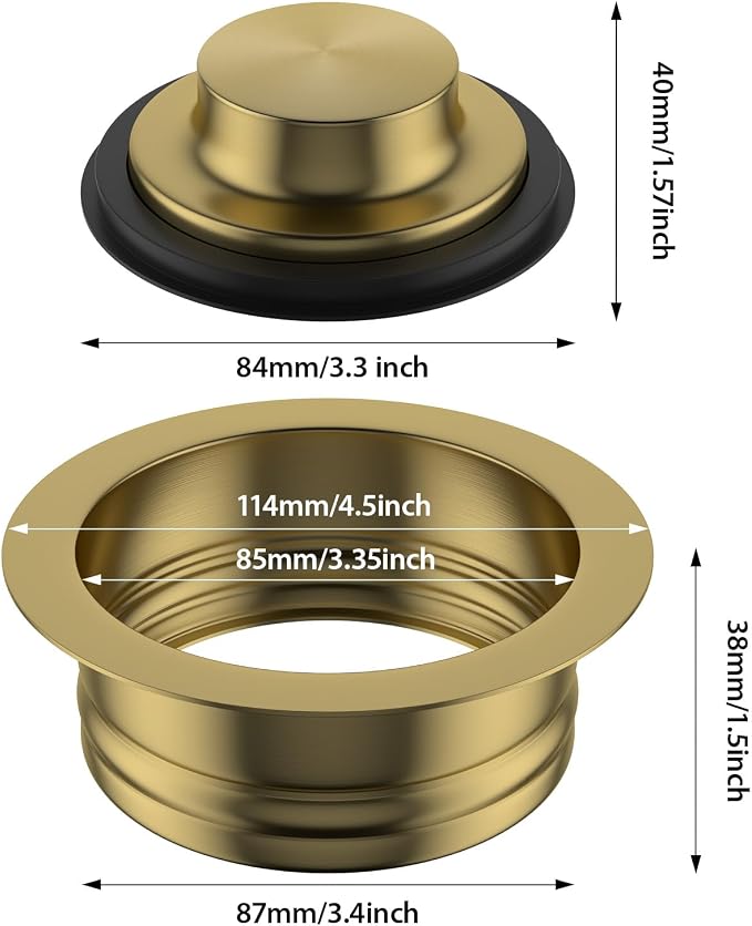Lordear Gold Sink Flange for Garbage Disposal Set, Stainless Steel Strainer - Image 6