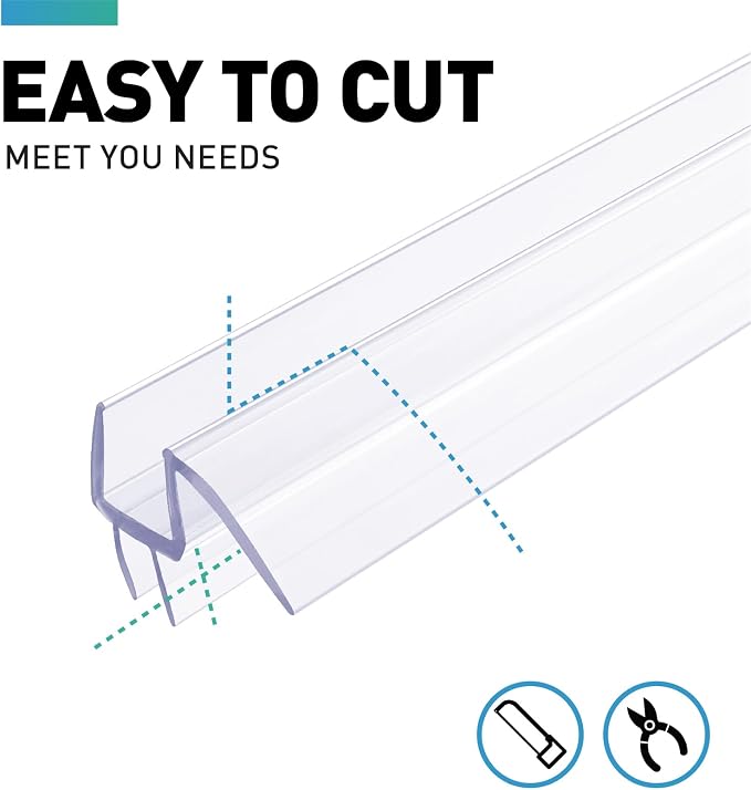 Shower Door Bottom Seal, Frameless Glass Shower Door Seal Strip, Stop Shower - Image 8