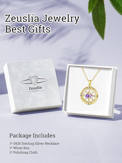Valentine's Day Gifts for Wife 925 Sterling Silver Double Birthstone Pendant Necklaces I Love You for Always and Forever Necklace Anniversary Birthday Gifts for Wife Girlfriend Mom Her