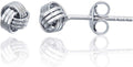 Solid 925 Sterling Silver 5mm Love Knot Stud Earrings | Gold Plated Classic Love Knot Twist | Hypoallergenic | Secure Friction Back Closure | High Polished Stud Earrings