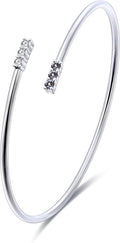 EcoGems Lab Grown Gemstone & Moissanite Bracelets – 14K White or Yellow Gold Plated Sterling Silver – Featuring Lab Grown Diamonds, Emeralds, Paraiba, Sapphire & Pearls – Sustainable Luxury Gift with Gift Box