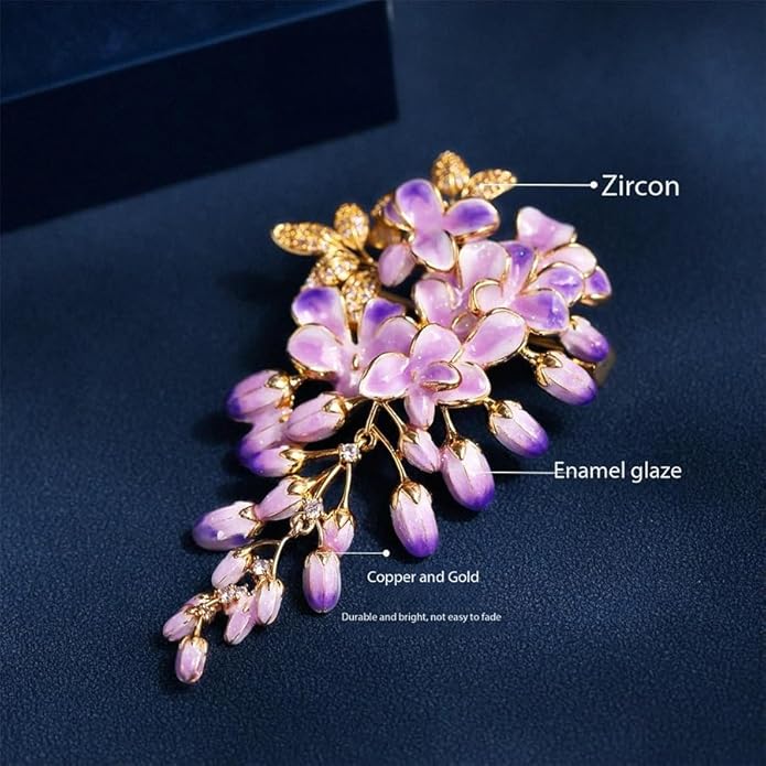 Brooch Pin - Gold Plated | Ideal Gift for Mom & Wife on Thanksgiving Day, Birthdays & Weddings