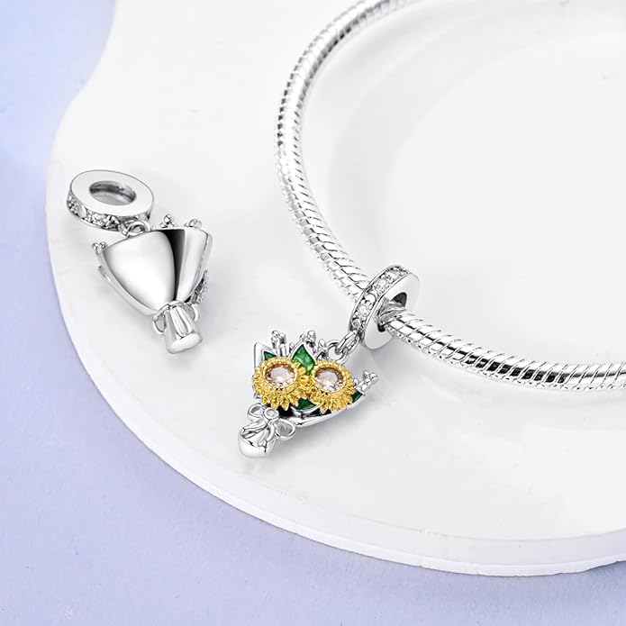 MULA 925 Sterling Silver Charms for Bracelets and Necklaces Airplane Passport Dangle Pendants Beads Butterfly Dragonfly Charms Jewelry Charm for Women