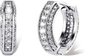 TOPGRILLZ Iced Out Hoop Earrings Cubic Zirconia Huggie Cartilage Cuff Hypoallergenic 14K Gold Plated Luxury Fashion Round Circle Earrings For Men Women