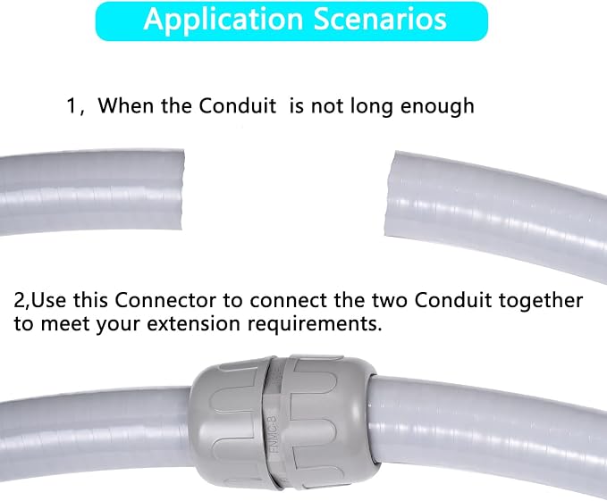 NPT 1/2 Double Conduit Liquid-Tight Connector Straight | Extend Repair Conduit - Image 7