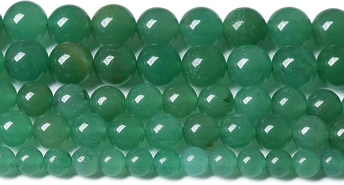 32pcs 12mm Natural Green Aventurine Beads Semi Precious Round Smooth Gemstones Beads for Jewelry Making DIY Necklaces Bracelets