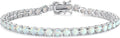FANCIME Birthstone Bracelet Sterling Silver Gemstone Tennis Bracelets Fine Jewelry Wedding Bridal Prom Birthday Gift for Women Her, Length 7.2 Inch Width 4mm