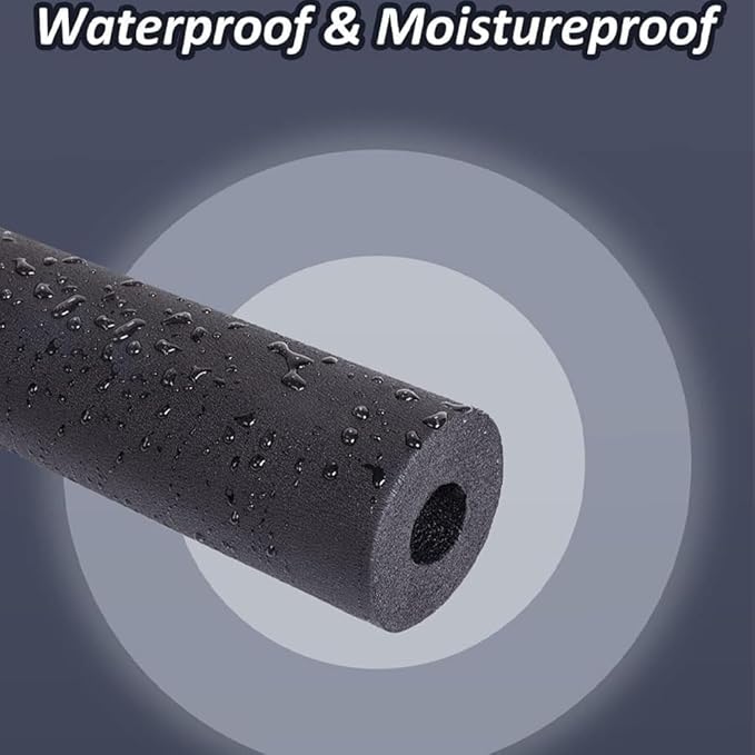 2pcs Pipe Insulation Foam Tube 1/4" ID*3/8" Foam Tubing Black Pipe Cover Heat - Image 5
