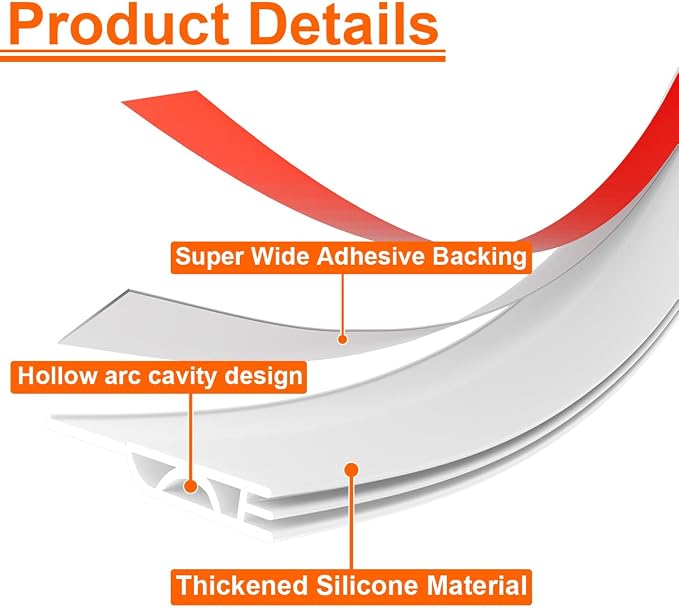 6Pack Door Draft Stopper, Weather Stripping Door Seal Gap Filler Bottom Noise - Image 3