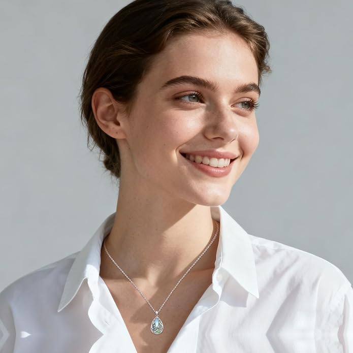 Jewish Jewelry Tree of Life Necklace 925 Jewish Sterling Silver Pendant Necklace Women Gift