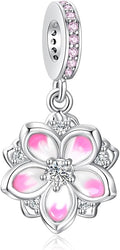 Birthday Fashion Love Heart Dangle Charm 925 Sterling Silver Charms fits Bracelets and Necklace Pendant Bead Charms Jewelry Present for Women Family Friends