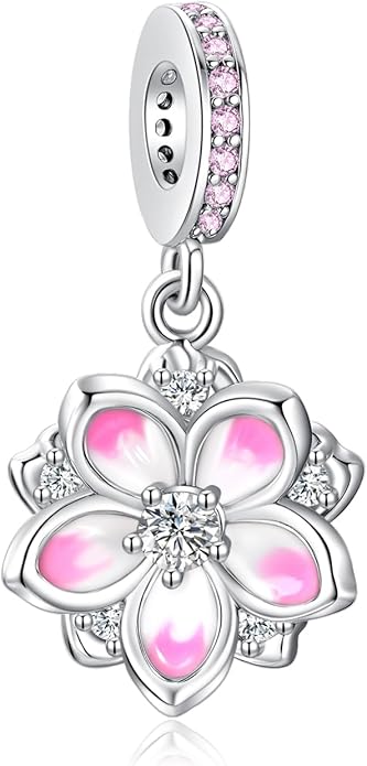 Birthday Fashion Love Heart Dangle Charm 925 Sterling Silver Charms fits Bracelets and Necklace Pendant Bead Charms Jewelry Present for Women Family Friends
