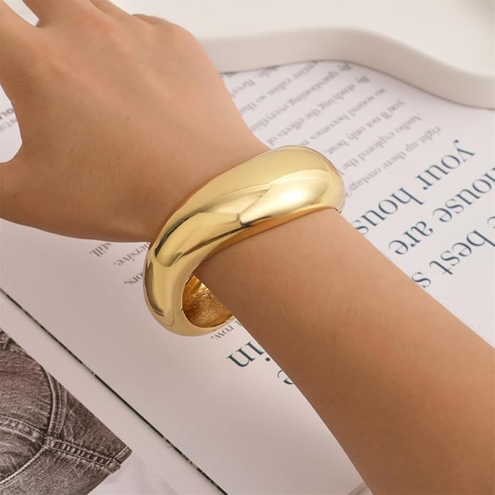 Gold/Silver Cuff Bangle Bracelets For Women Chunky Waterdrop Twisted Hinged Bangle Bracelets Minimalist Arm Cuff Bracelet Jewelry Gifts