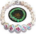 ARTSY Crafts Lily Garden Glow in the Dark Firefly Bead Bracelets Necklaces, Handmade in USA Murano Glass Jewelry, Flower Luminous Beads Mermaid Crystal Bracelet Bangle