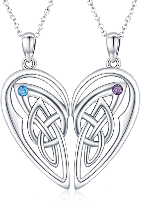Couple Necklace S925 Sterling Silver for Women Men Mother and Daughter Matching Necklace Jewelry Gifts Birthday Valentine's Day Christmas Thanksgiving