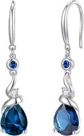 FANCIME Women Drop Earrings 925 Sterling Silver with Pear Gemstone Dangle Birthstone Earring Fine Jewelry Birthday Gifts for Women