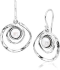 Jean Rachel Jewelry 925 Sterling Silver Dangle Earrings for Women with Freshwater Pearl - Free Form Vintage Design - Hypoallergenic, Lead & Nickel Free - Artisan Handcrafted Statement Earrings