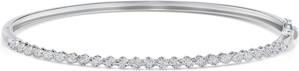 Reeds 1/4ctw Diamond Sterling Silver Bangle Bracelet