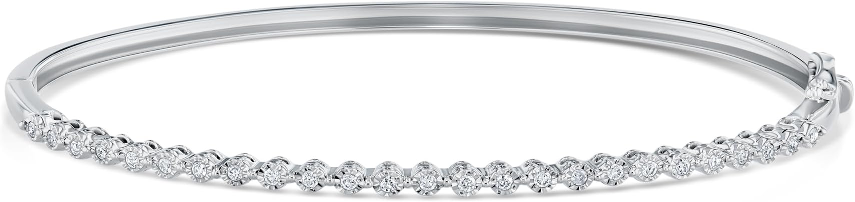 Reeds 1/4ctw Diamond Sterling Silver Bangle Bracelet