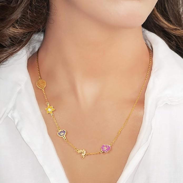 AILIN Personalized 1-8 Birth Flowers Necklaces For Women 925 Sterling Silver/Stainless Steel Dainty Custom Sideway Necklace For Mom Family Birthday Gifts For Mother Grandma