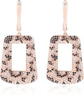 Rose Gold Hoop Earrings for Women, 925 Silver-Plated Thickened Hypoallergenic Earrings, CZ Black Gemstone-Inlaid Earrings - Women's Fashion Jewelry