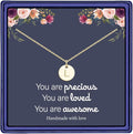 Hidepoo Valentines Gifts for Kids Teen Girls Women - 14K Gold Plated/Rose Gold Plated/S925 Sterling Silver Disc Initial Necklaces for Girls Jewelry Birthday Valentines Gifts for Kids Girl Teens Women
